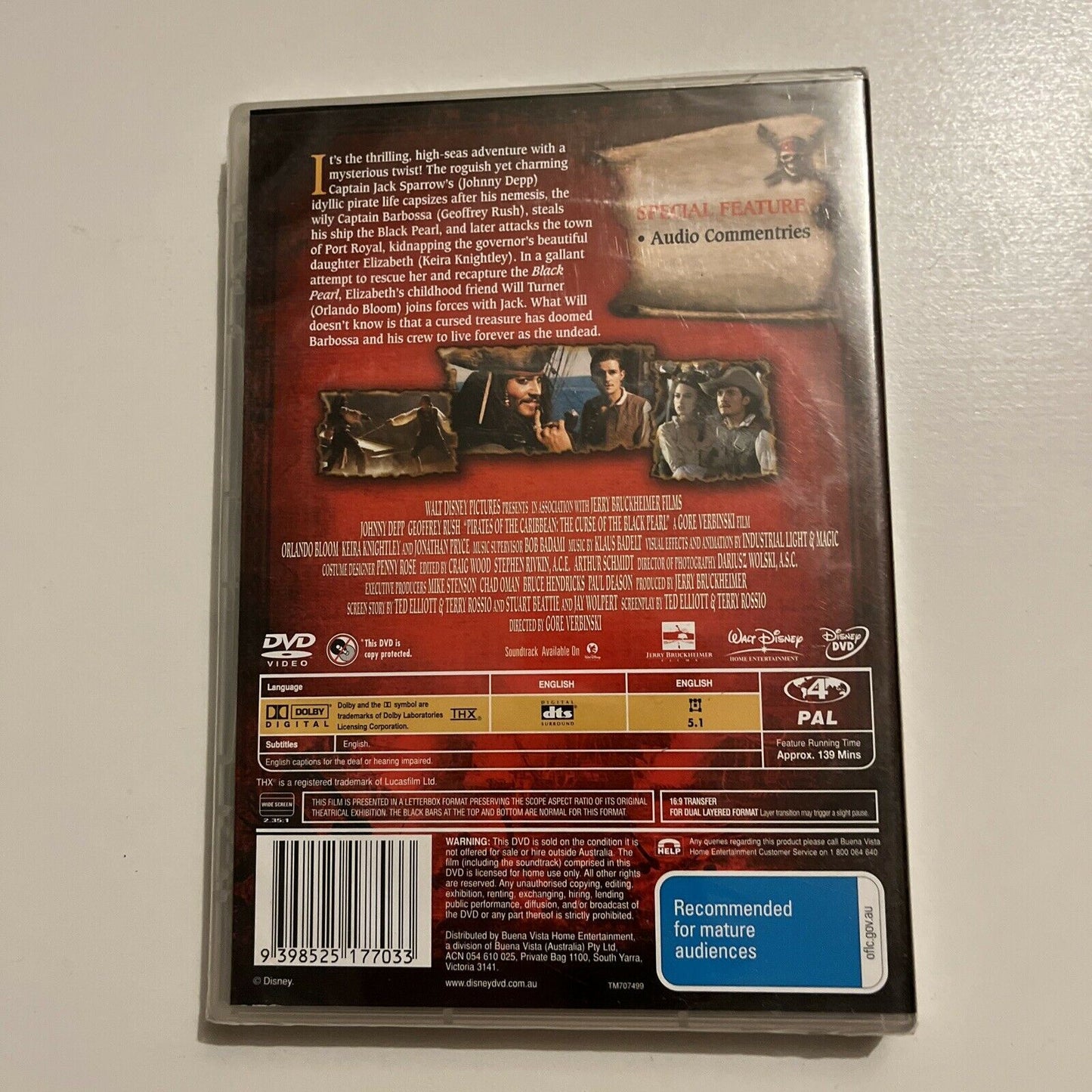 *New* Pirates Of The Caribbean: The Curse Of The Black Pearl (DVD, 2003) Region4