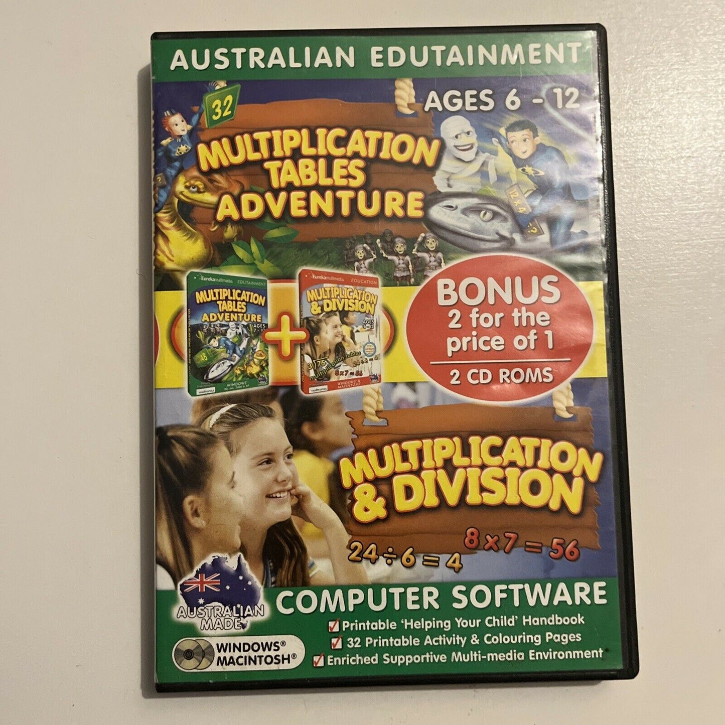 Multiplication Tables Adventure / Multiplication & Division PC CDROM Maths Game