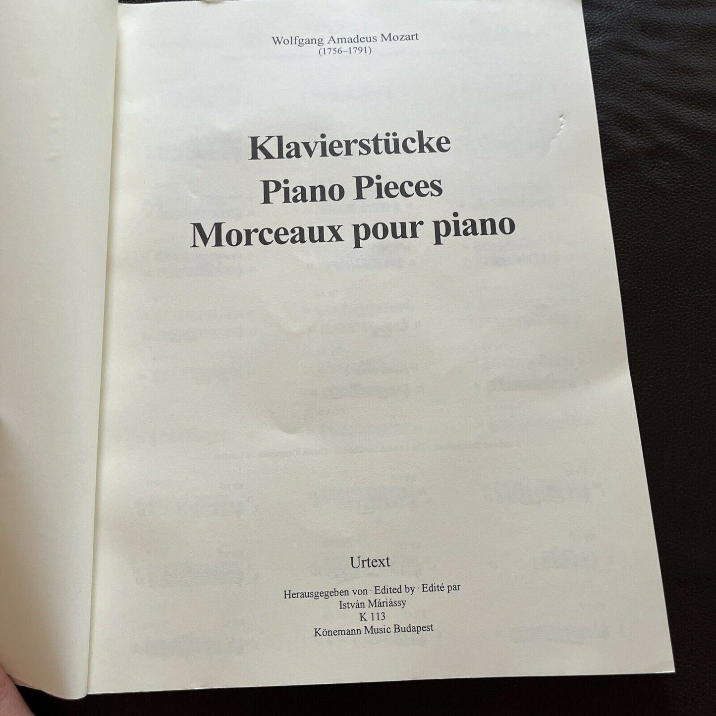 Piano Pieces - Mozart, Wolfgang Amadeus Klavierstücke Morceaux pour piano