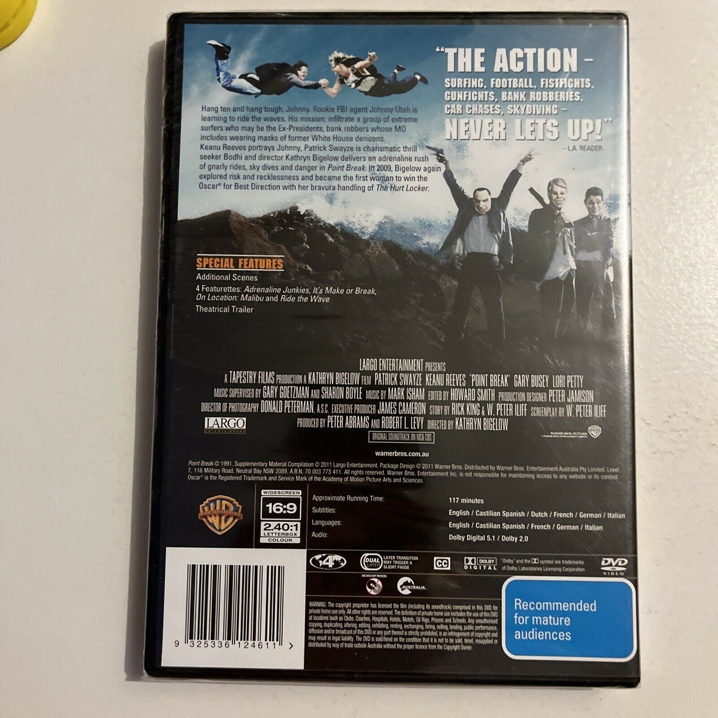 *New Sealed* Point Break (DVD, 1991) Patrick Swayze, Keanu Reeves Region 4