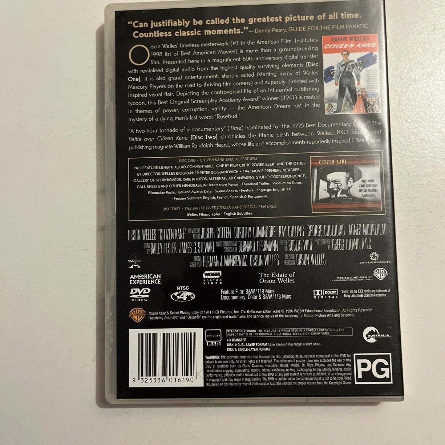 Citizen Kane - Special Edition (DVD, 1941, 2-Disc) Orson Welles Region 4