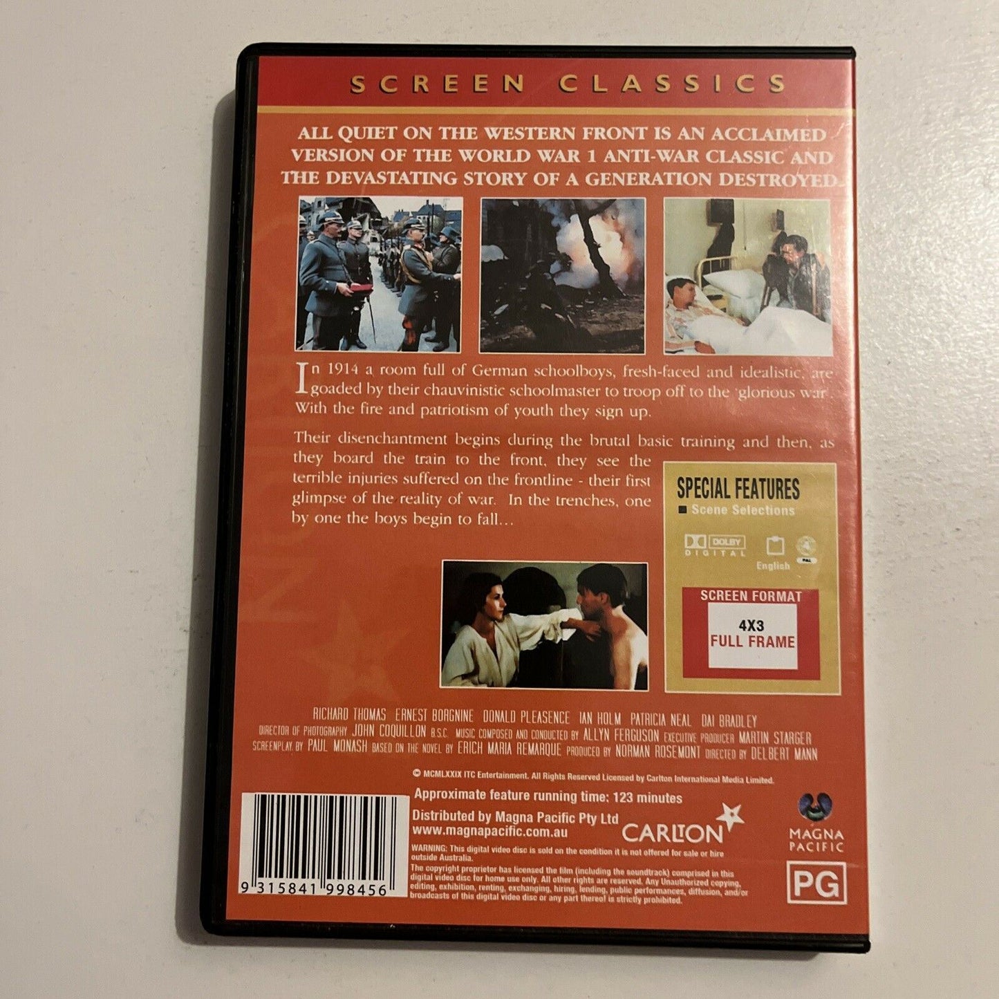 All Quiet On The Western Front (DVD, 1978) Ernest Borgnine. Region 4