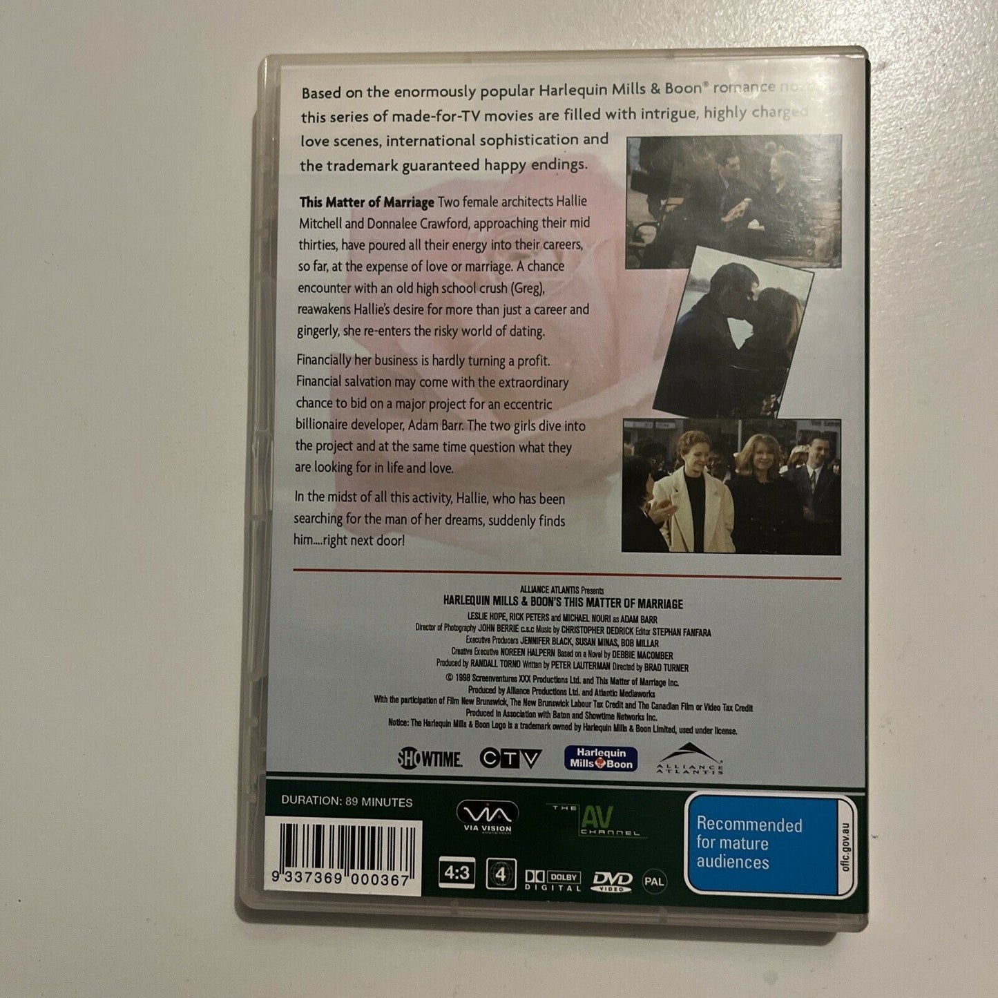 Mills & Boon - The Matter of Marriage (DVD, 1998) Leslie Hope, Region 4