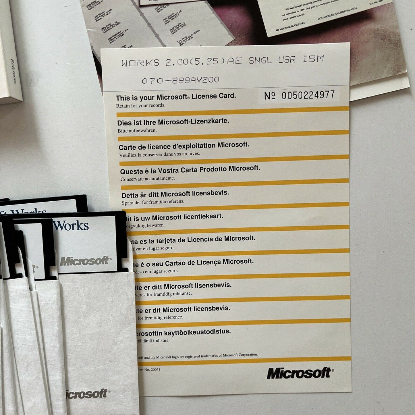 Microsoft Works - Version 2.0 PC 5.25" Floppy Disc With Manual & Box