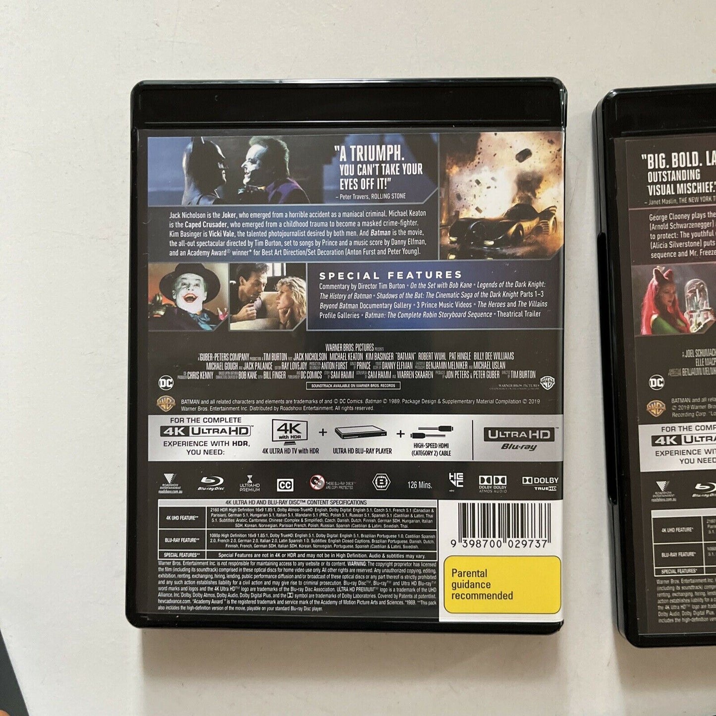 Batman: 4-Film Collection 1989-1997 (4K Ultra HD, Blu-ray, 1997, 8-Disc) RegionB