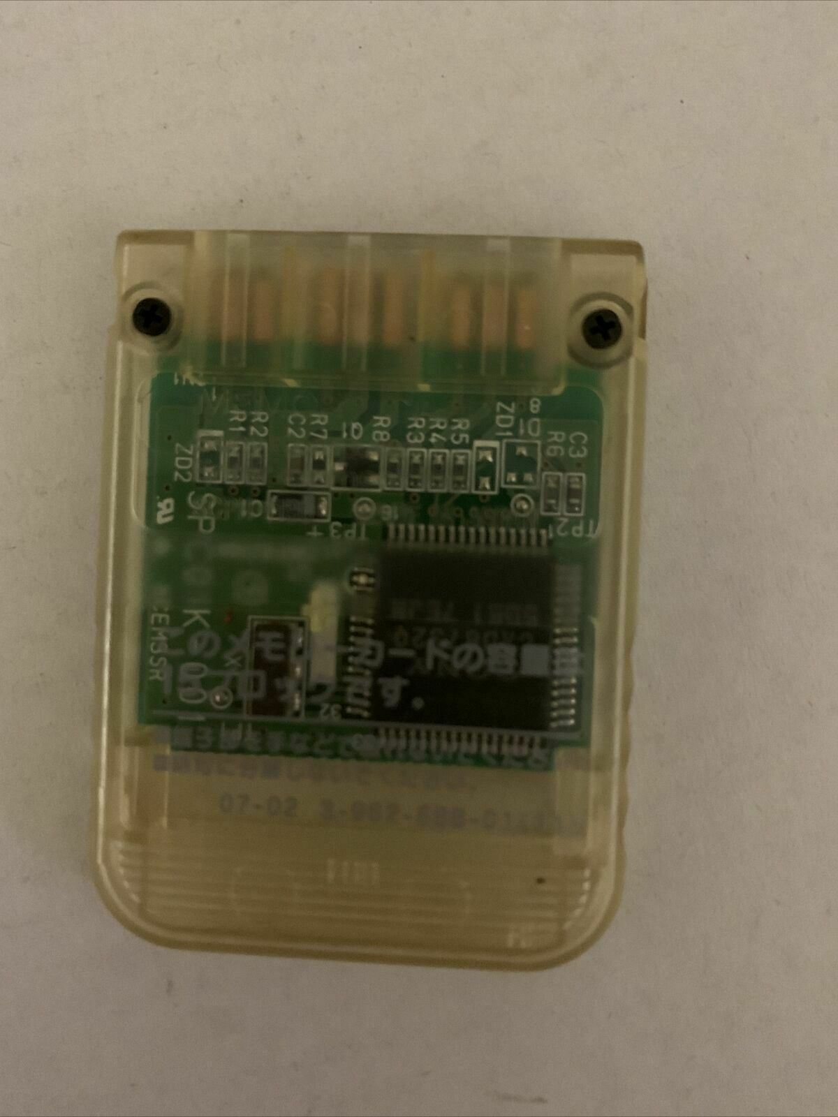 Genuine Official PlayStation 1 Memory Card SCPH-1190 Clear PS1