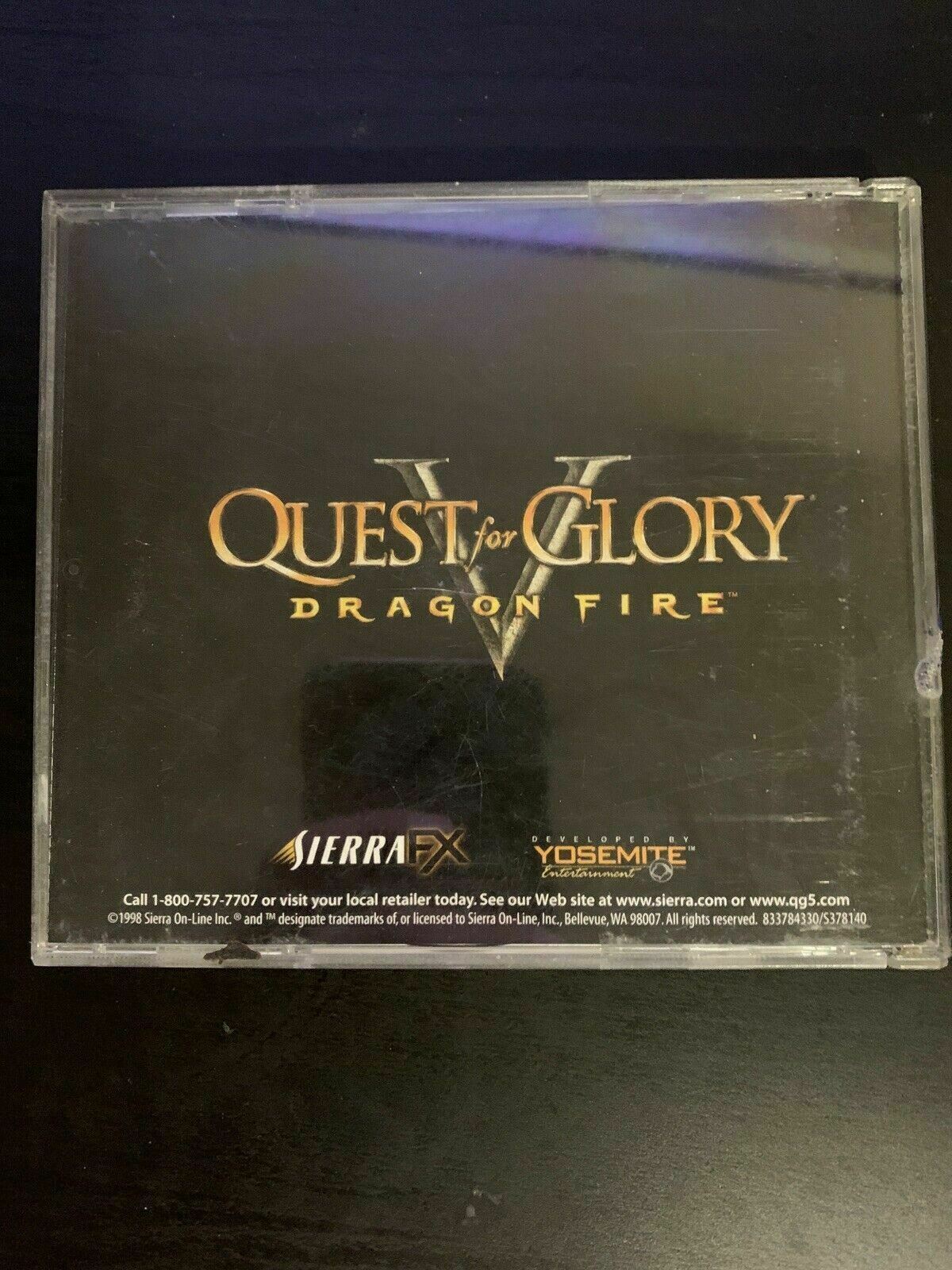 Quest For Glory V: Dragon Fire - PC/MAC 1998 Sierra Vintage Game