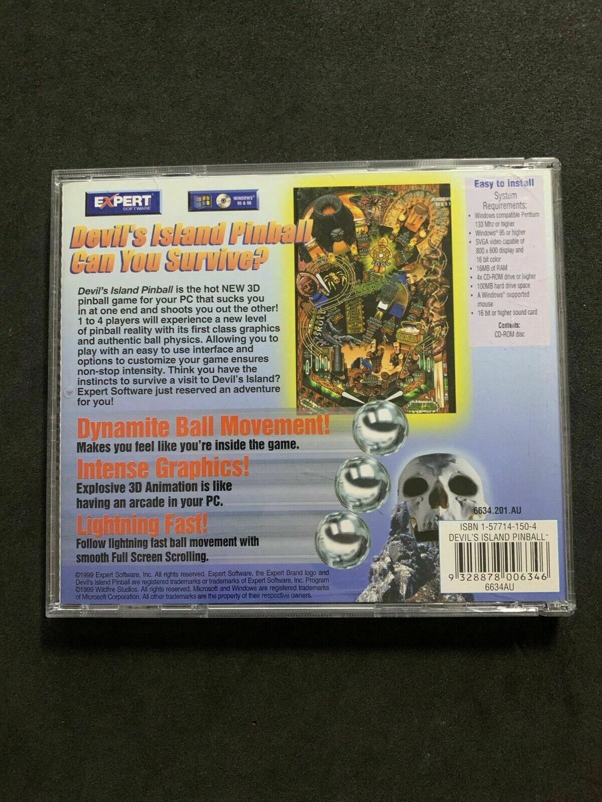 Devil's Island Pinball - PC (CDROM, 1999) Windows 98