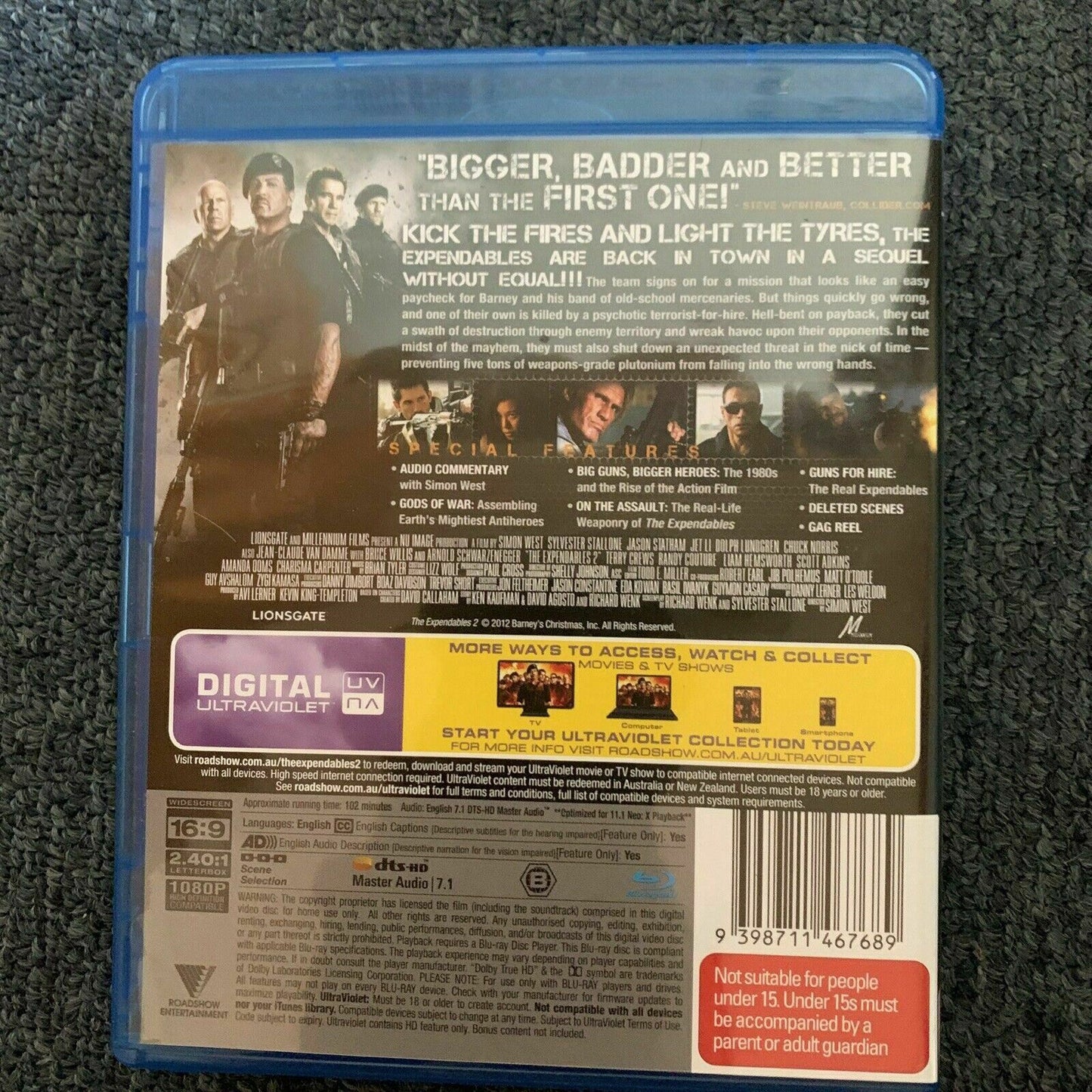 The Expendables 2 (Blu-ray, 2014) Sylvester Stallone, Chuck Norris. Region B