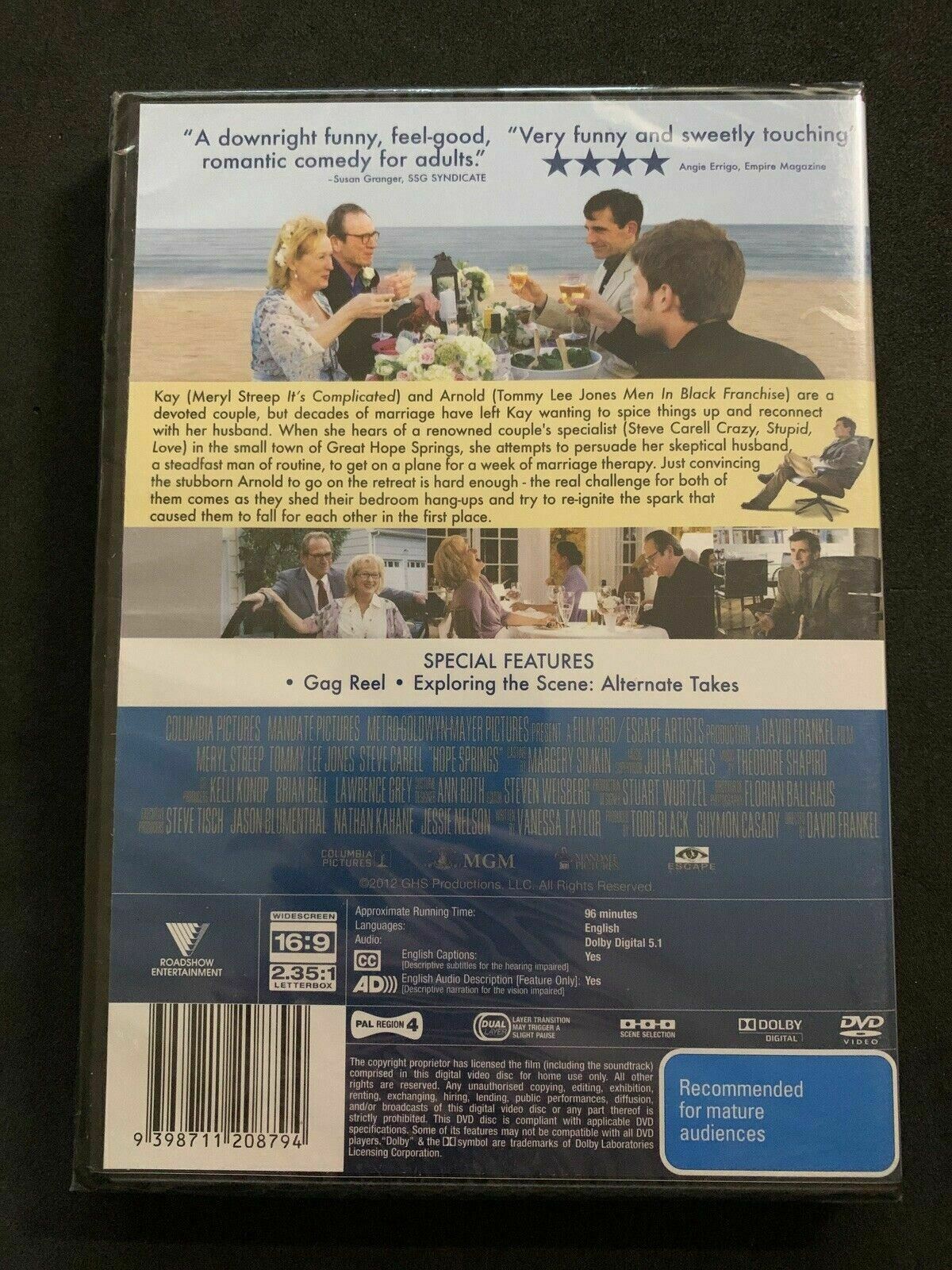 *New Sealed* Hope Springs (DVD, 2012) Meryl Streep, Tommy Lee Jones. Region 4