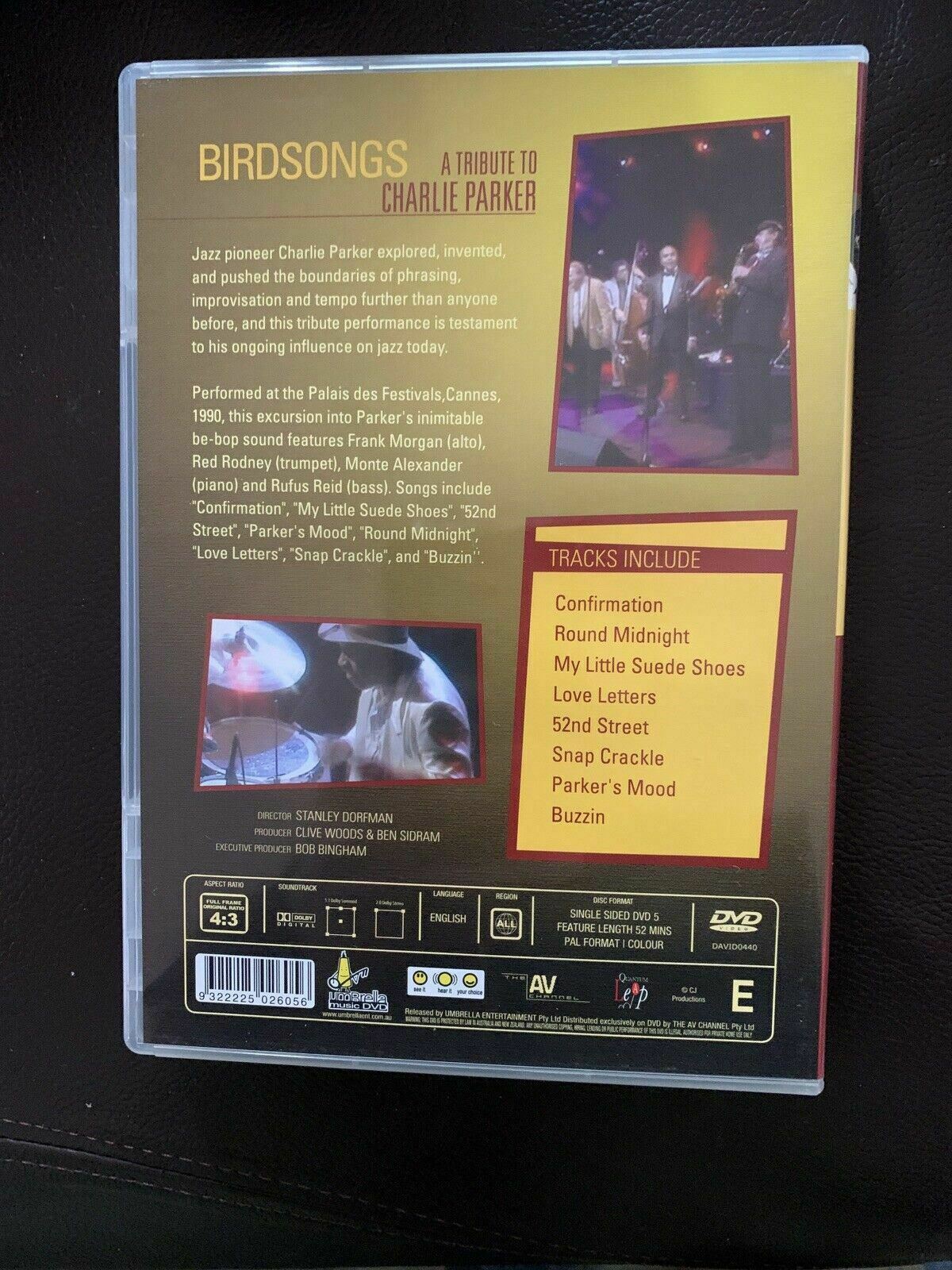 Tribute To Charlie Parker - Birdsongs (DVD, 1990) Digitally Remastered.