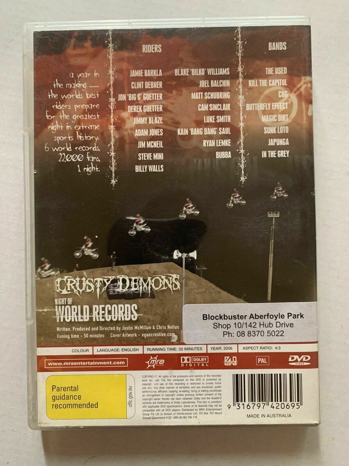 Crusty Demons - Night Of World Records - DVD -  Region 4