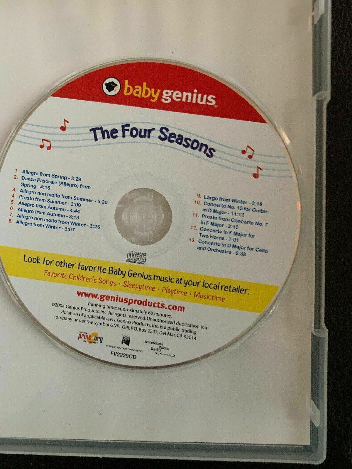 The Four Seasons DVD Baby Genius 0-36 Months With Bonus CD