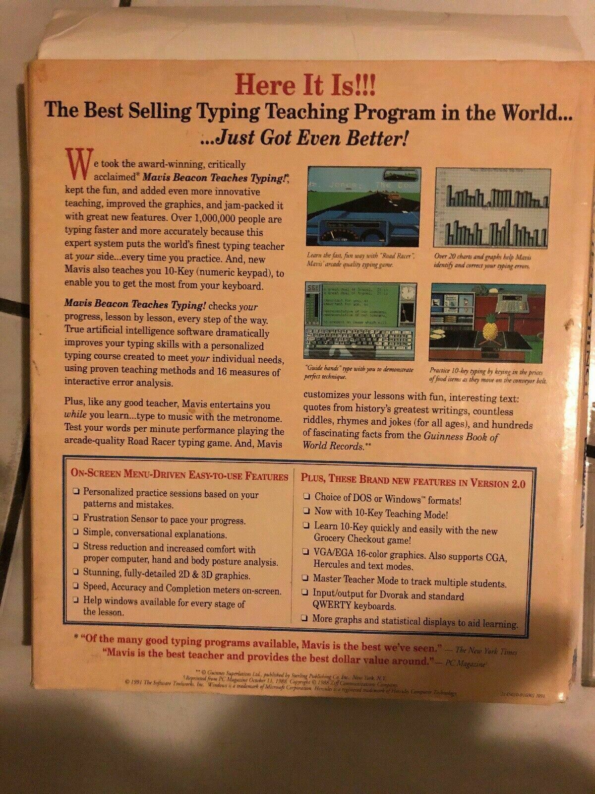 Mavis Beacon Teaches Typing Version 2.0 - PC Windows CDROM Floppy Diskette Retro