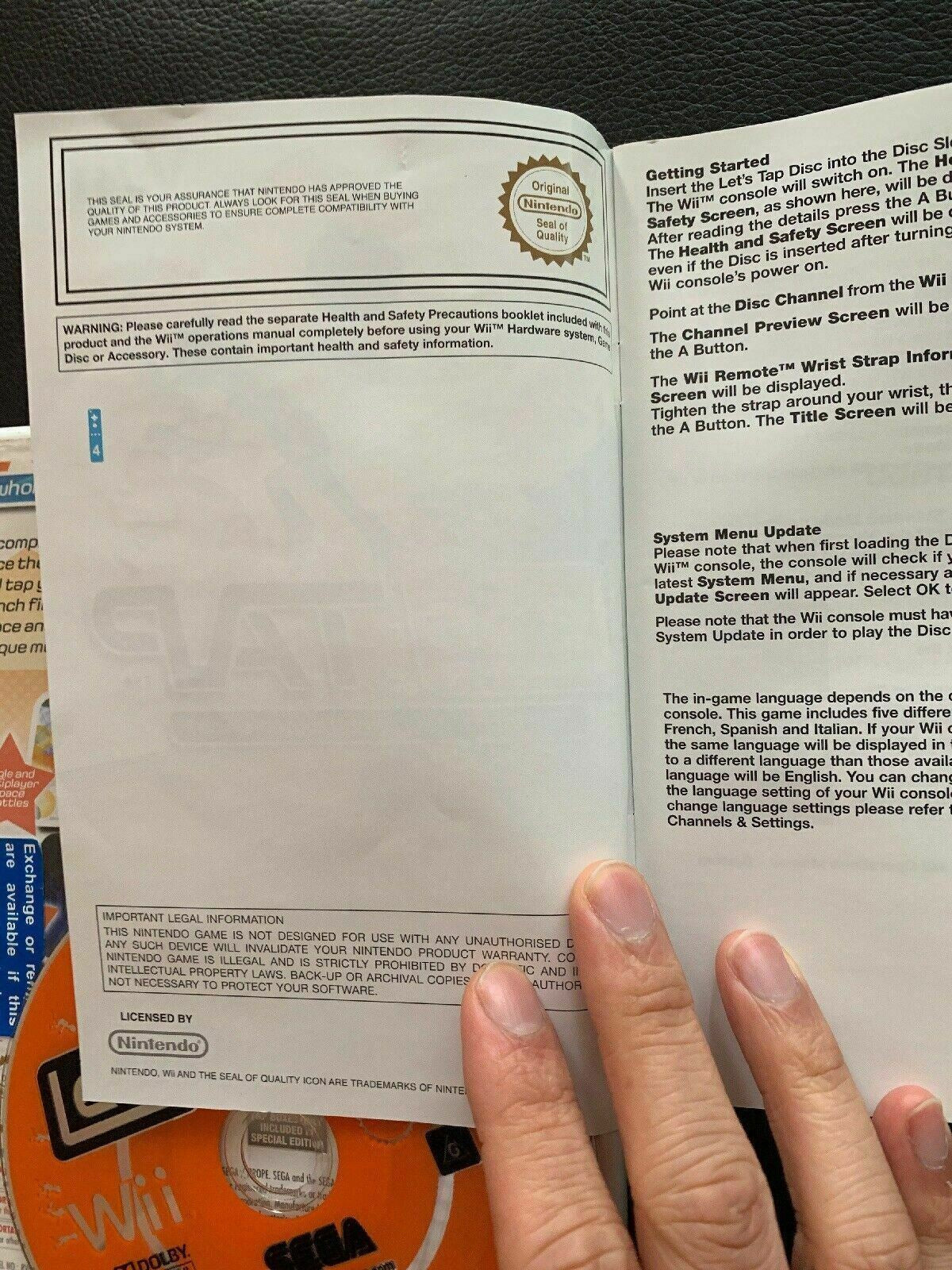 Lets Tap Wii Game With Manual