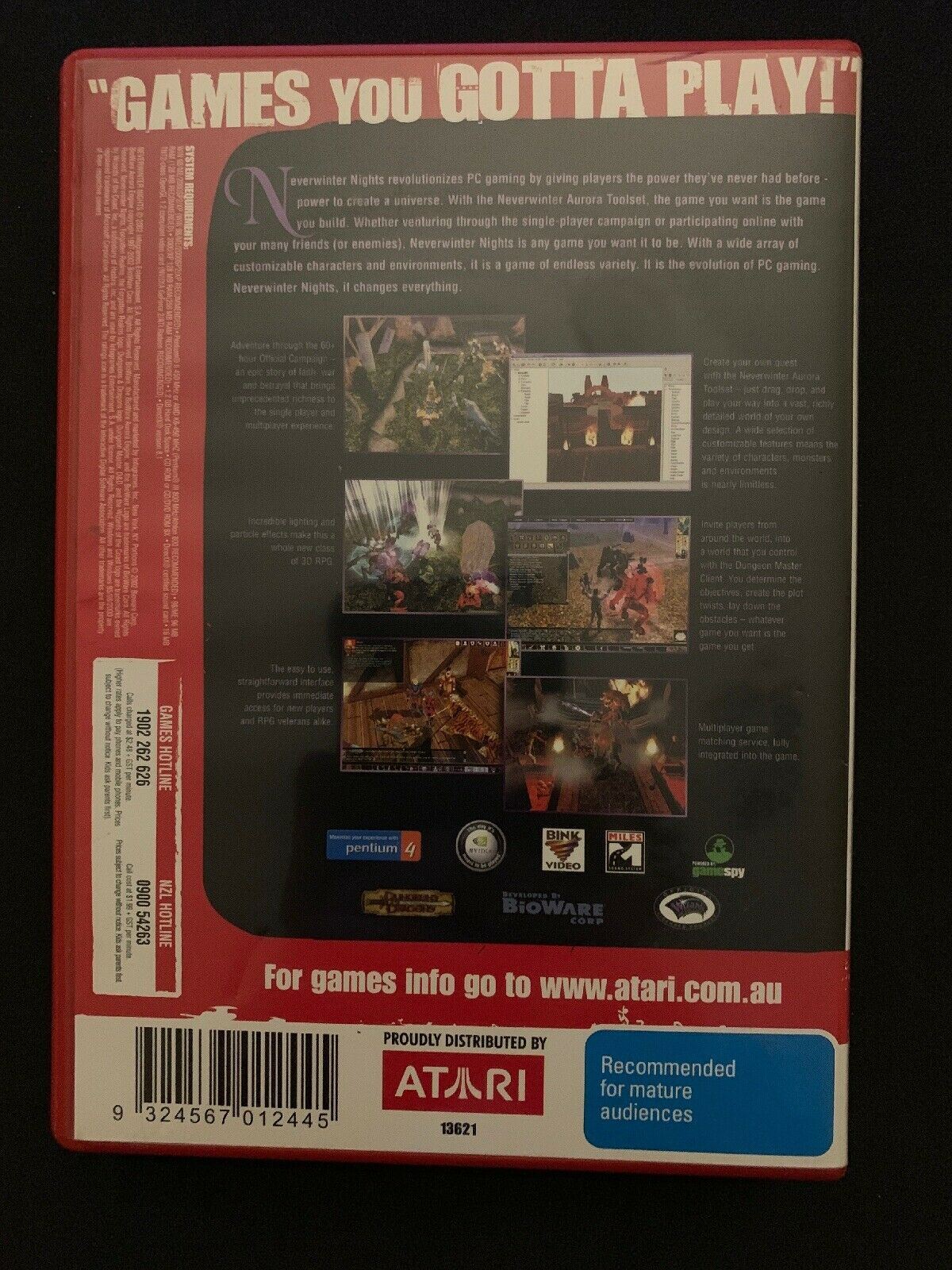 Neverwinter Nights PC CD-ROM Bioware Classic Action 3rd-person RPG Game