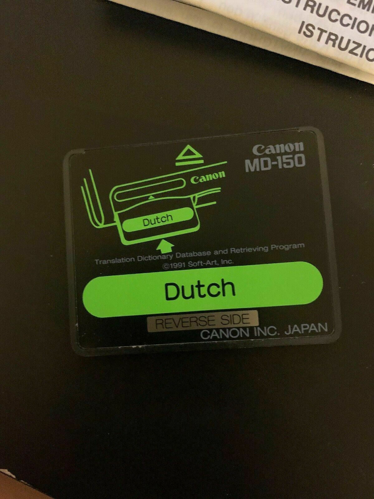 Canon IC Card Dutch Word Tank Multilingual Intelligent Dictionary MD-150