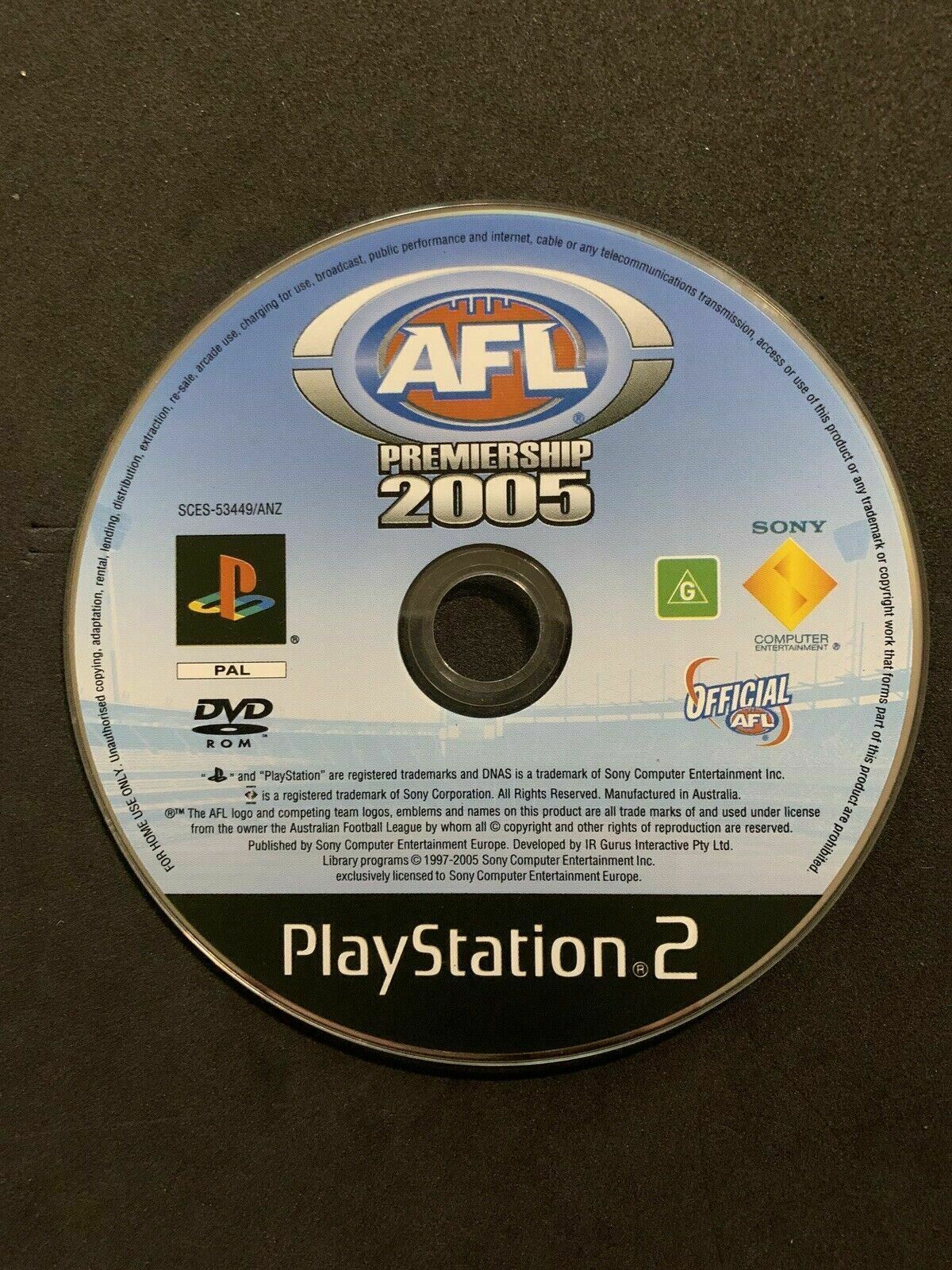 AFL Premiership 2005 (Sony PlayStation 2, 2005) Aussie Football PAL PS2 Game