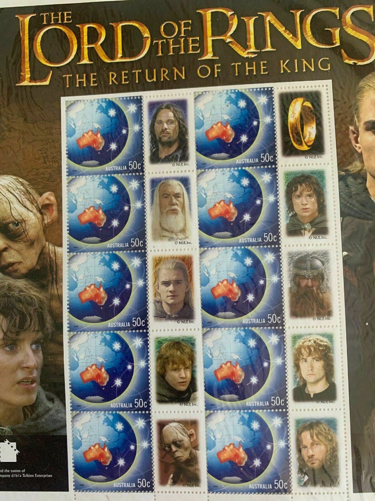 Lord of the Rings SES Aust Post stamp sheet set 2005 sealed stamps Return king