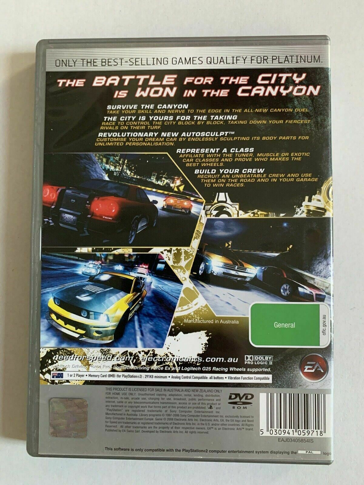 Need for Speed Carbon - Playstation PS2 Game PAL Platinum with Booklet
