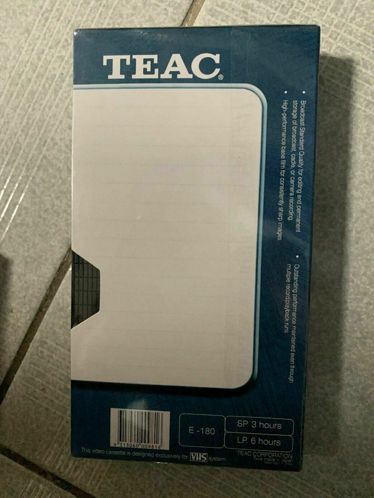7x Brand New & Sealed VHS 3x Teac E-180 1x Sony 180 1x Teac E-240 1x Base E-180