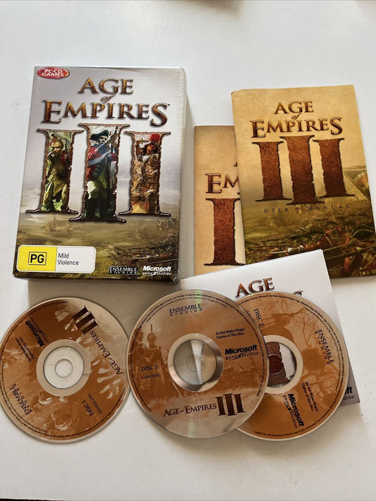 Age of empires III 3 game (Complete) PC windows 3 Disc set With product key