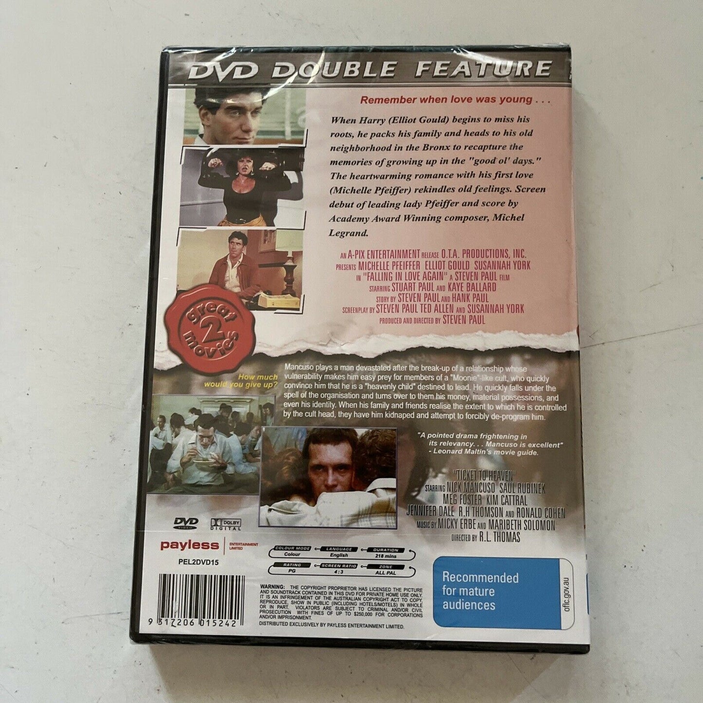 *New Sealed* Falling In Love Again / Ticket To Heaven (DVD) All Regions