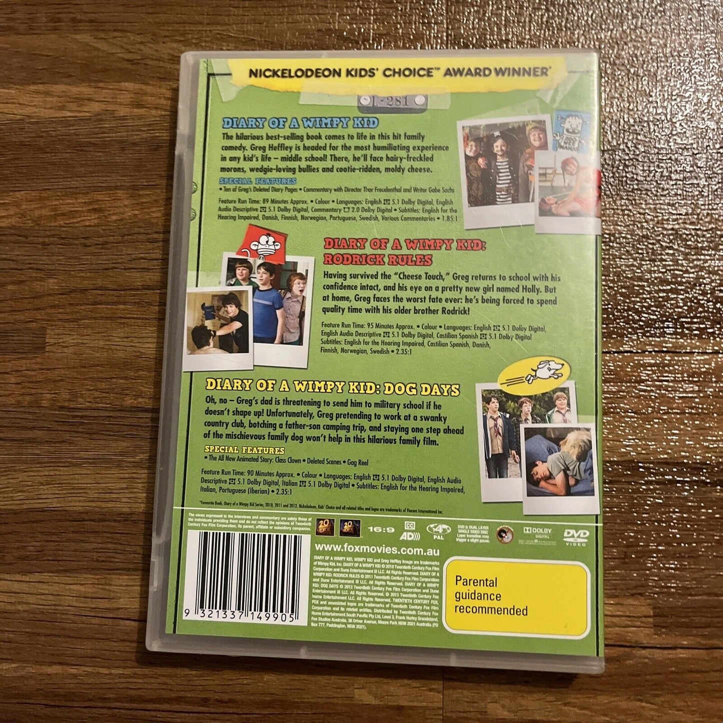 Diary of a Wimpy Kid 1,2,3 (DVD, 2013, 3-Disc) Region 4