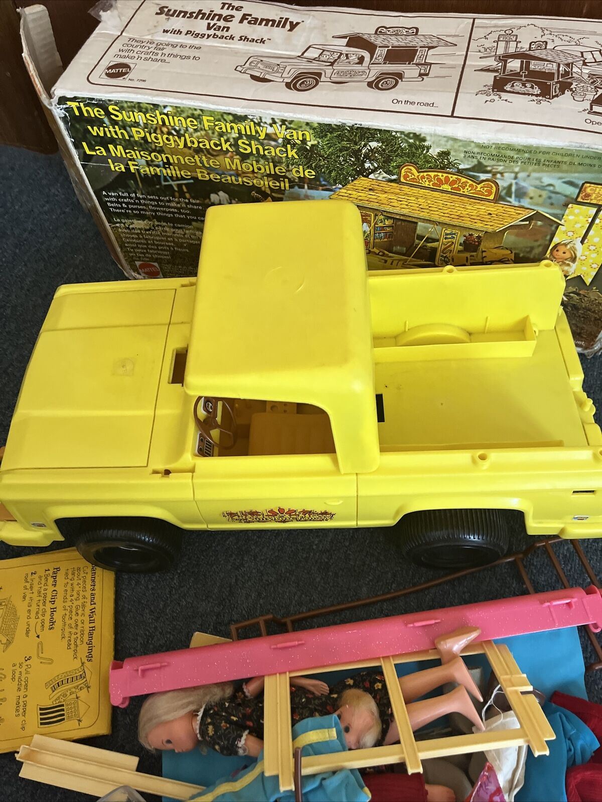 Vintage The Sunshine Family Van With Piggyback Shack 1974 Mattel
