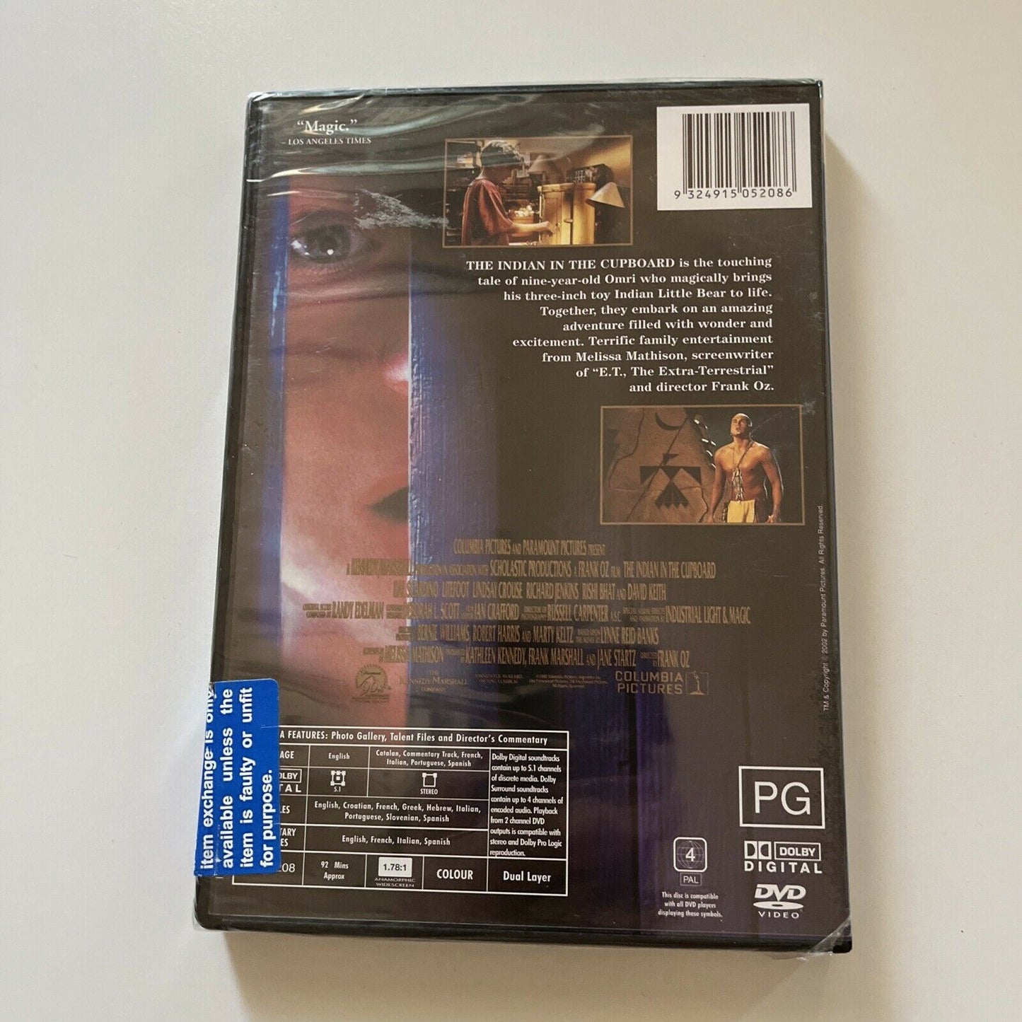 *New Sealed* The Indian In The Cupboard (DVD, 1995) Hal Scardino, Region 4