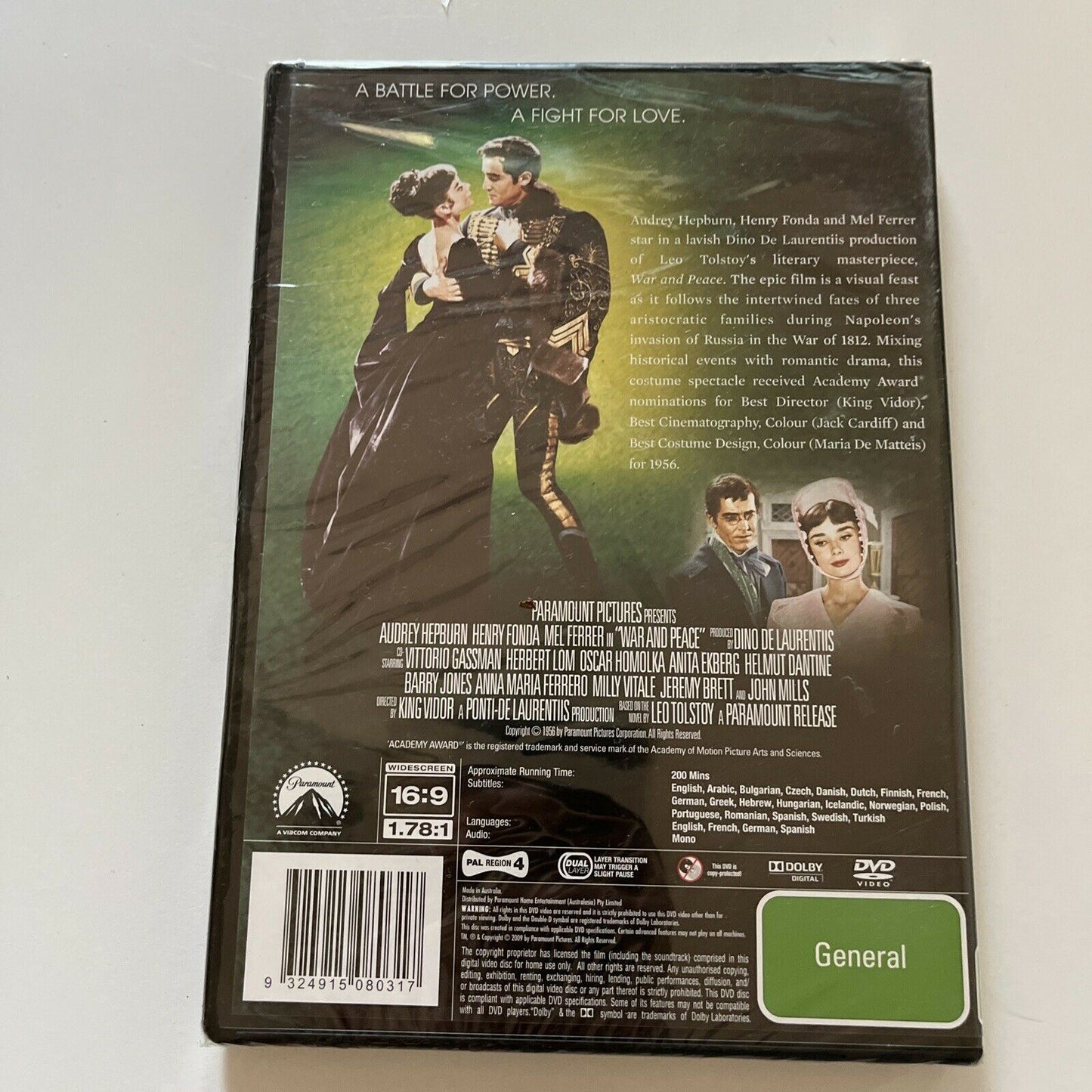 *New Sealed* War And Peace (DVD, 1956) Audrey Hepburn Region 4