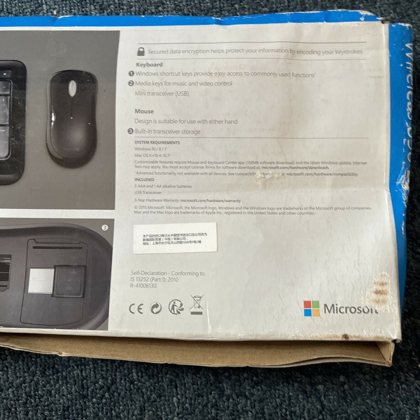 *New Never Used* Microsoft Desktop 850 PY900018 Wireless Keyboard & Mouse Combo