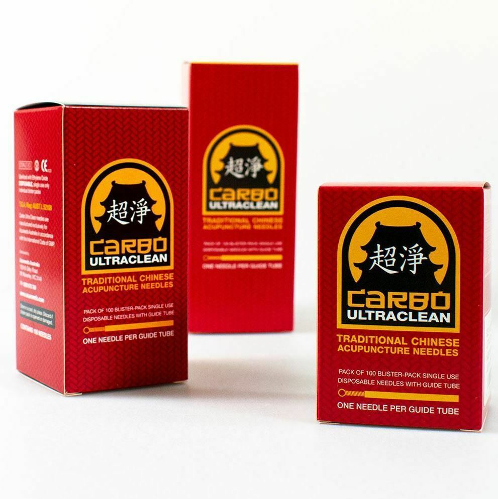 Carbo Ultraclean Acupuncture Needles with Guide Tubes 0.18mm x 30mm 100/Box