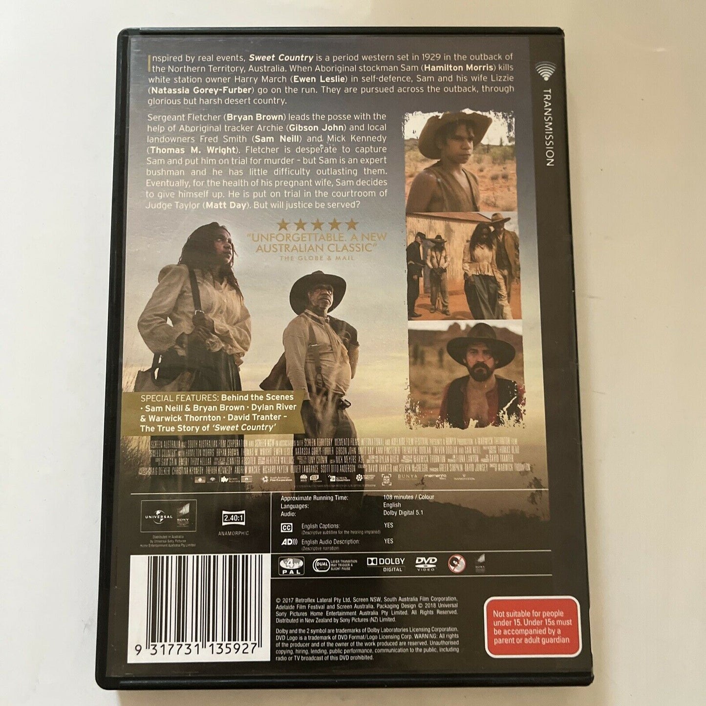 Sweet Country (DVD, 2017) Sam Neill, Bryan Brown, Thomas M. Wright Region 4