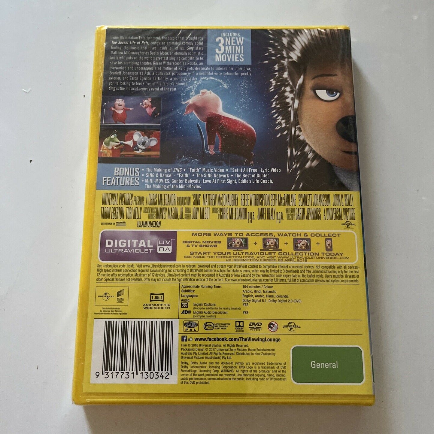 *New Sealed* Sing - Special Edition (DVD, 2016) Matthew McConaughey Region 4