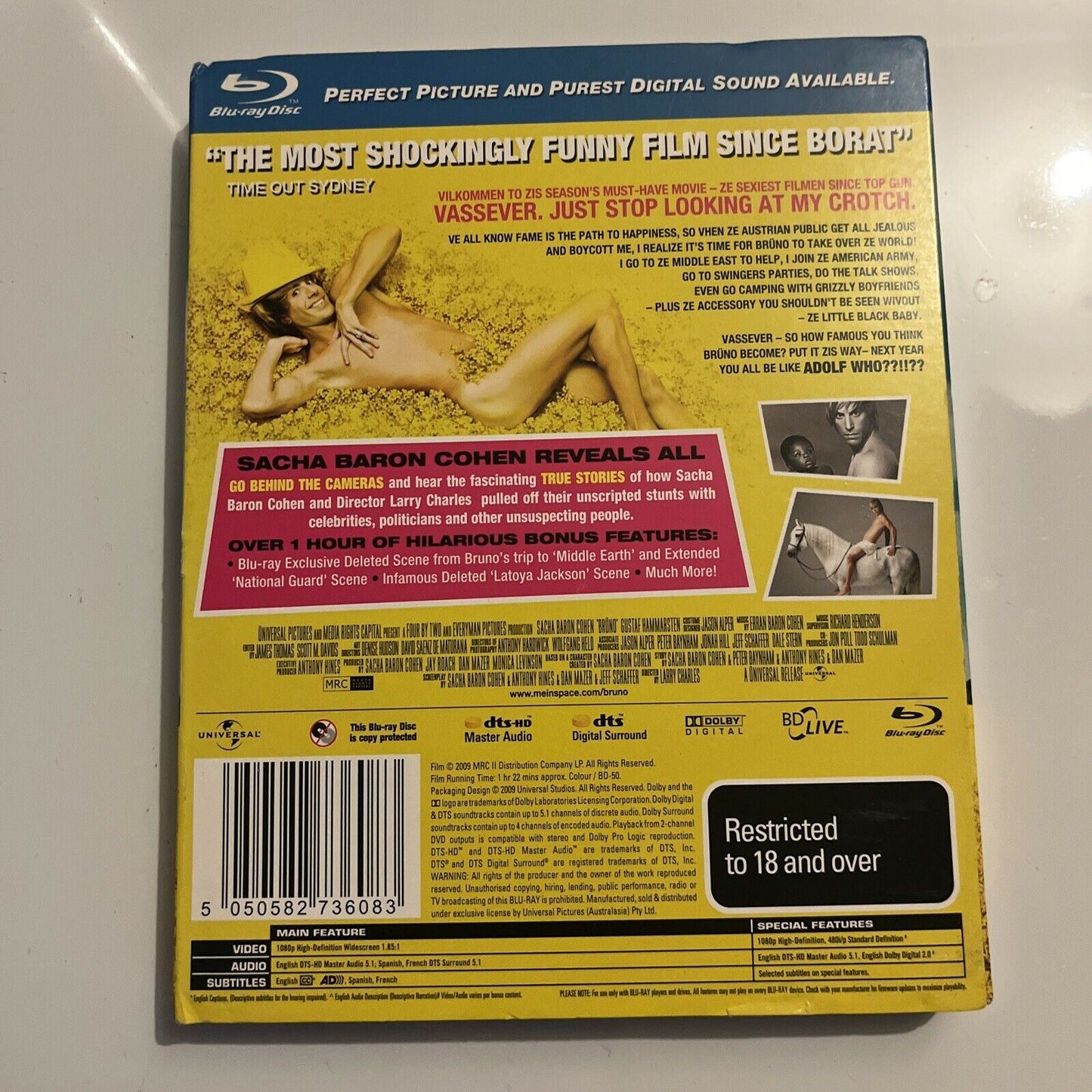 Bruno - Uncut Edition (Blu-ray, 2009) Sacha Baron Cohen, Region B