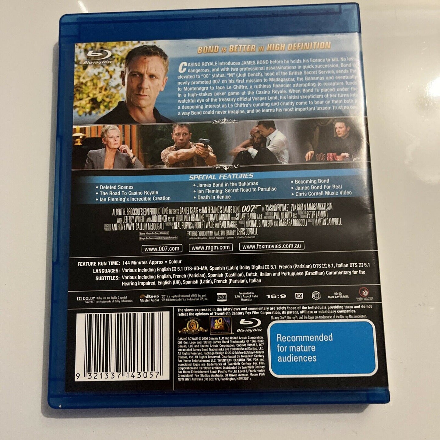 Casino Royale (Blu-ray, 2006) Daniel Craig, Eva Green Region B