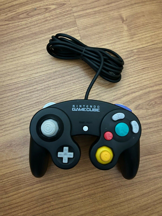 Official Nintendo GameCube Controller Black DOL-003 Cleaned, Tested & Working