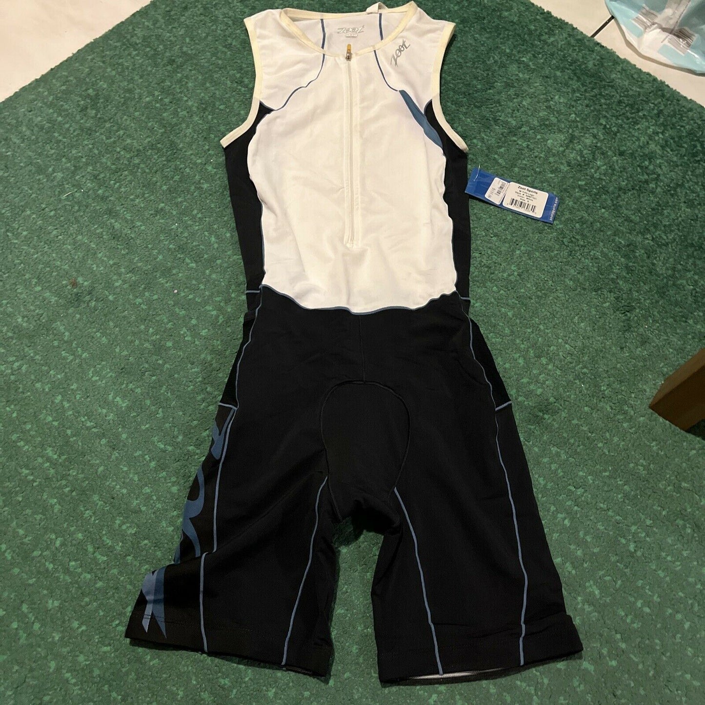 Zoot Sports Men's Trifit Logo Racesuit White Cycling Small Size