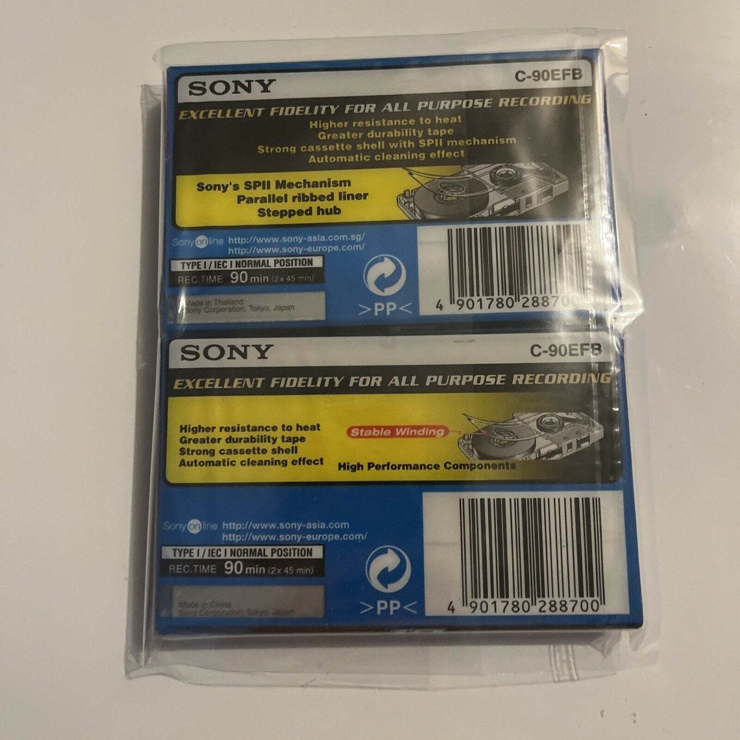 *New Sealed* 2x Sony EF 90min Cassette Tape + 1x Maxell MQ 60mins Cassette Tape