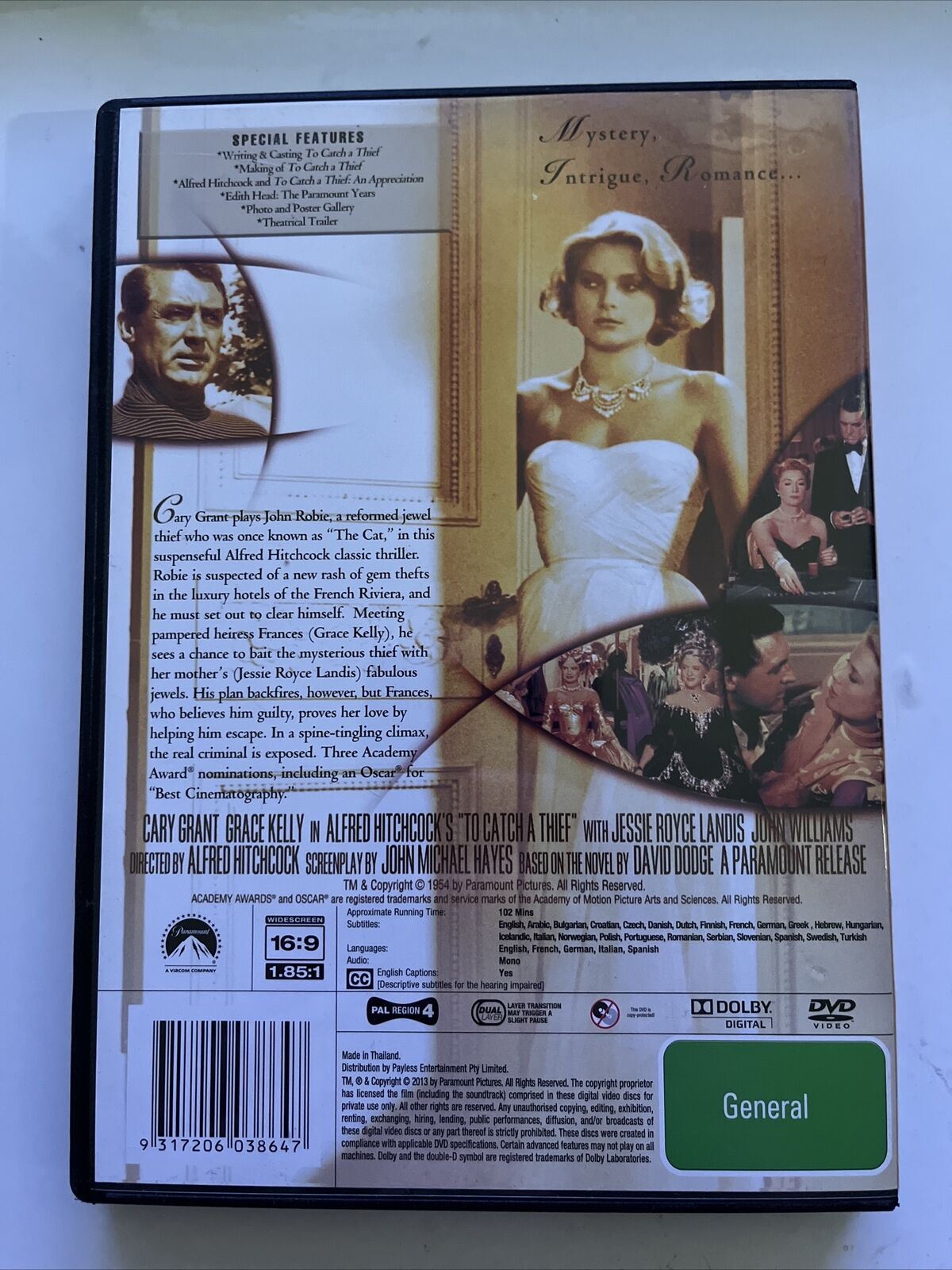 To Catch A Thief (DVD, 1954) Alfred Hitchcock Film. Cary Grant, Grace Kelly