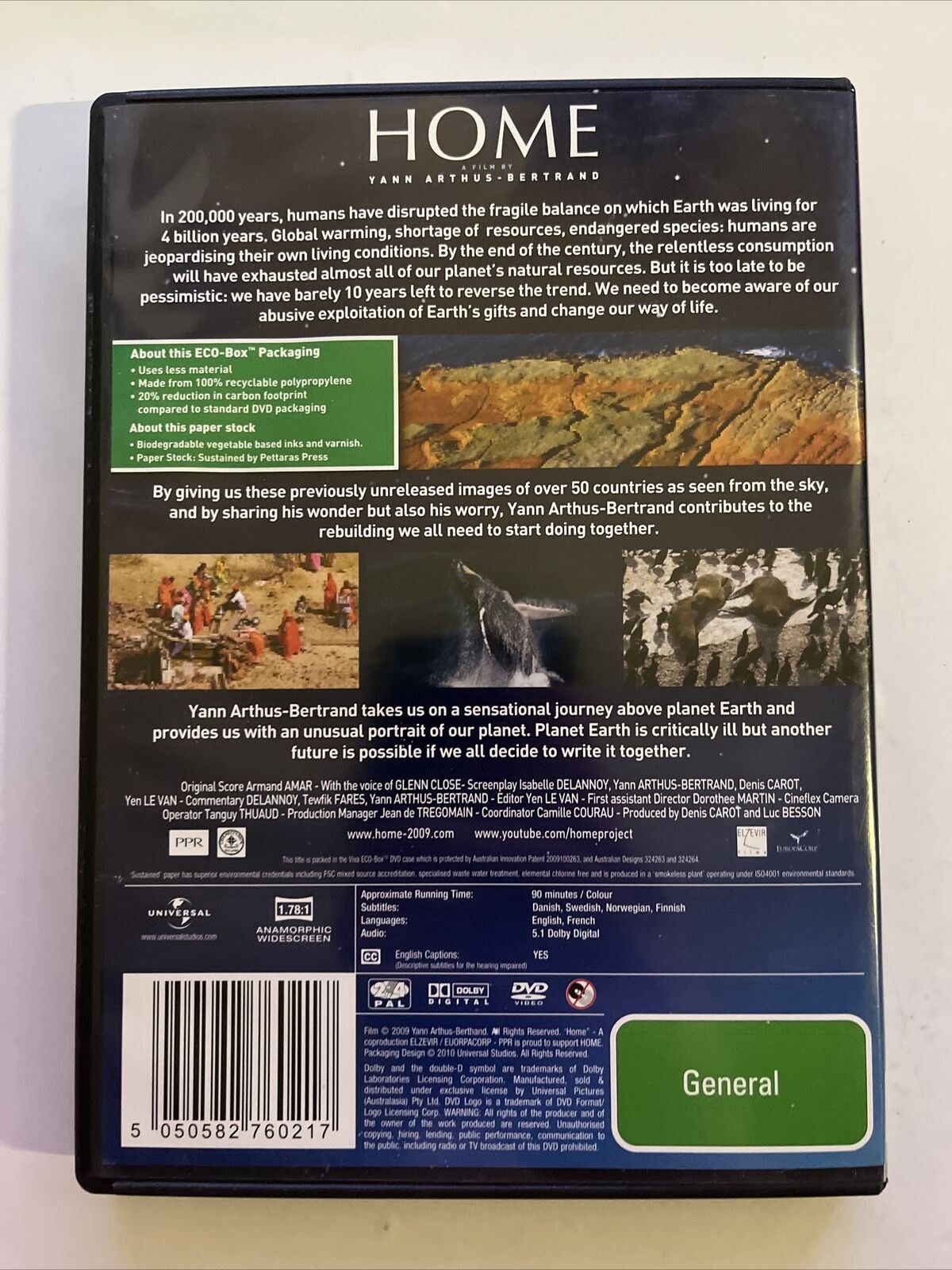 Home: A Film by Yann Arthus-Bertrand (DVD, 2009) Region 4&2