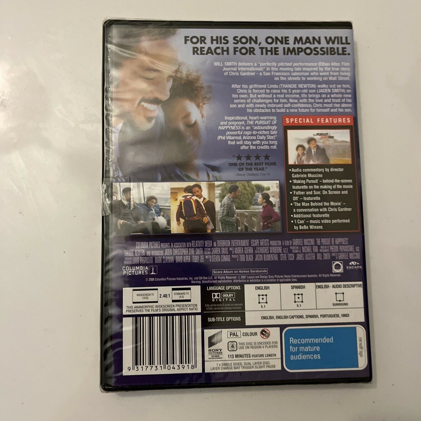 *New Sealed* The Pursuit of Happyness (DVD, 2006) Region 4