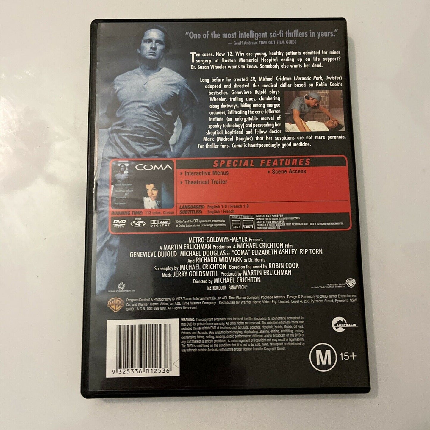 Coma (DVD, 1978) Genevieve Bujold, Michael Douglas, Richard Widmark, Region 4
