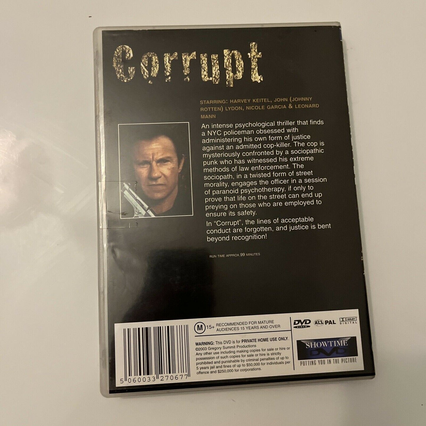 Corrupt (DVD, 1983) Harvey Keitel, Johnny Rotten. All Regions