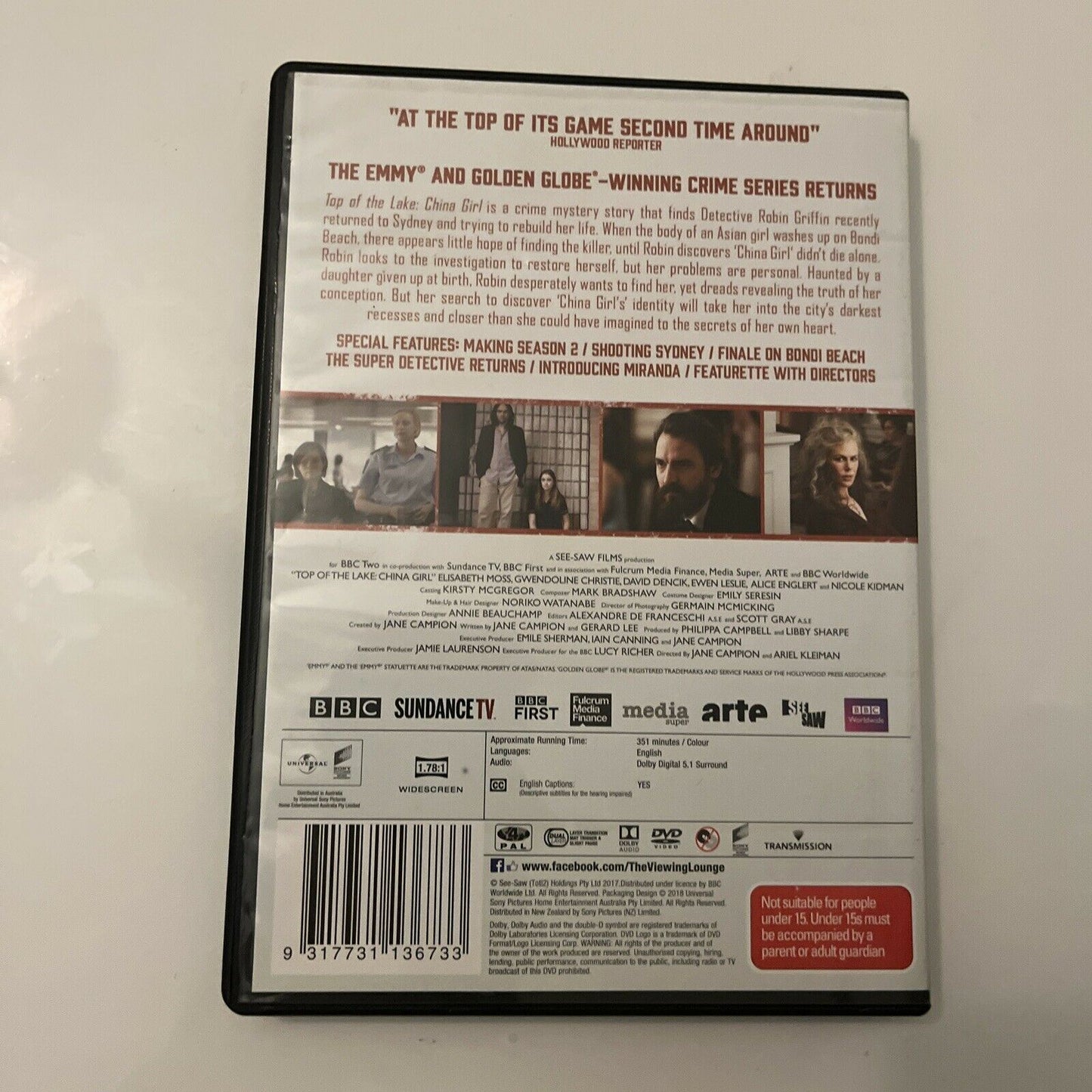 Top Of The Lake - China Girl (DVD, 2017, 2-Disc) Elisabeth Moss Region 4