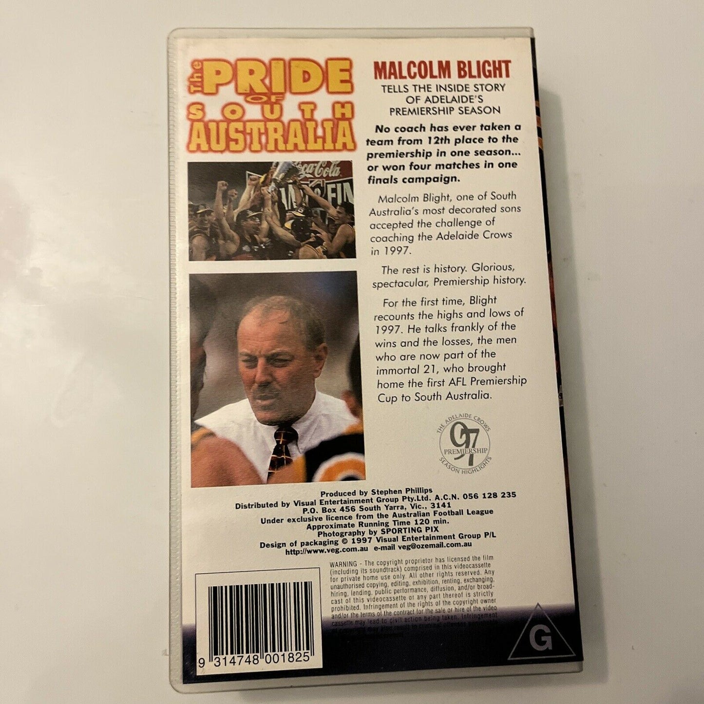 Malcolm Blight ADELAIDE CROWS: The Pride Of South Australia (VHS, 1997) PAL