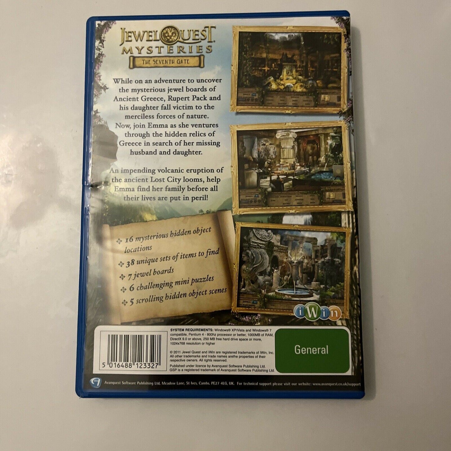 Jewel Quest Mysteries The Seventh PC CD-ROM Hidden Object Game