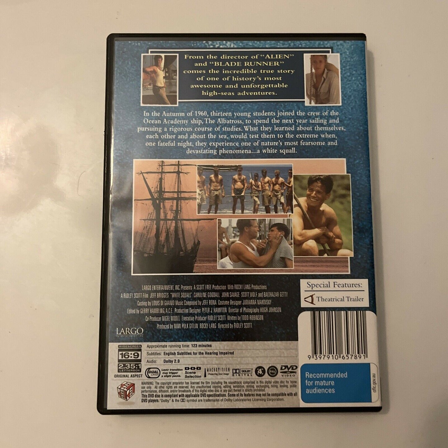 White Squall (DVD, 1996) Jeff Bridges, Caroline Goodall, John Savage Region 4