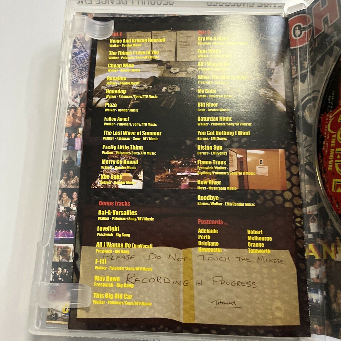 Cold Chisel Ringside The Movie Live Hordern Pavilion (DVD, 2003) All Regions